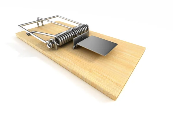 Mousetrap on white background. Isolated 3D image — Stock Photo, Image