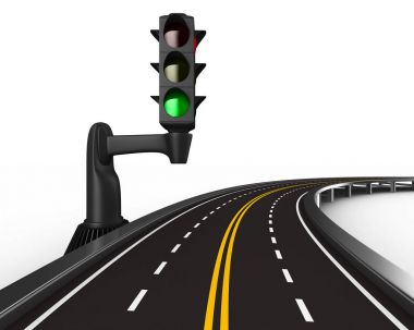trafik ışığı beyaz arka plan üzerinde. İzole 3d görüntü