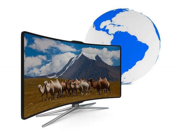 白い背景のテレビ。分離の 3 d イメージ — ストック写真