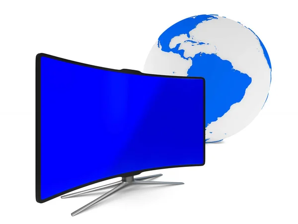 TV op witte achtergrond. geïsoleerde 3D-beeld — Stockfoto