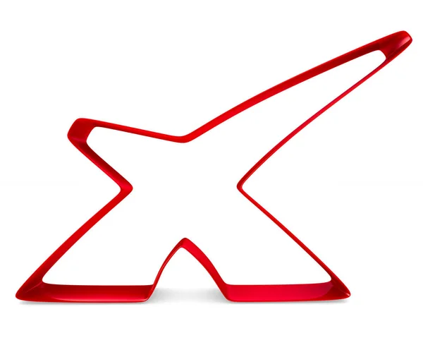 Marqueur rouge sur fond blanc. Image 3D isolée — Photo