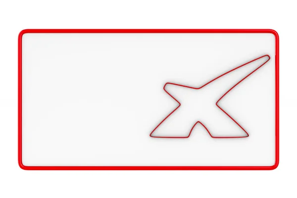 Πίνακας ανακοινώσεων με το σύμβολο X σε άσπρο φόντο. Απομονωμένη 3d εικόνας — Φωτογραφία Αρχείου