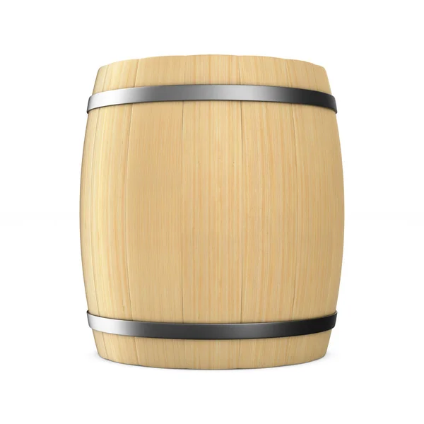 Wooden barrel on white background. Isolated 3D illustration — Stock Photo, Image