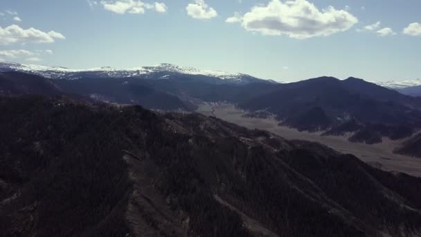 Altaj. Mooi Hoogland landschap. Rusland. Siberië. Vlucht op quadcopter. Bovenaanzicht — Stockvideo