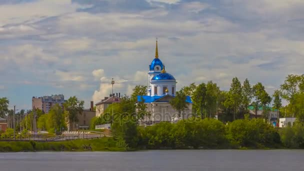 Chiesa cristiana. Russia Perm. Timelapse — Video Stock