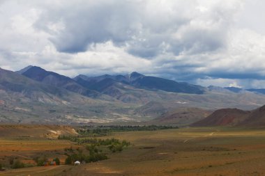Altay Dağları. güzel yayla manzara. Rusya. Sibirya