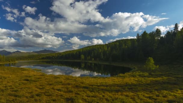 Hösten sjö i bergen. Altai Ryssland — Stockvideo