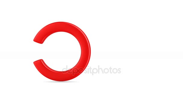Power sign on white background. Isolated 3D render — Stock Video