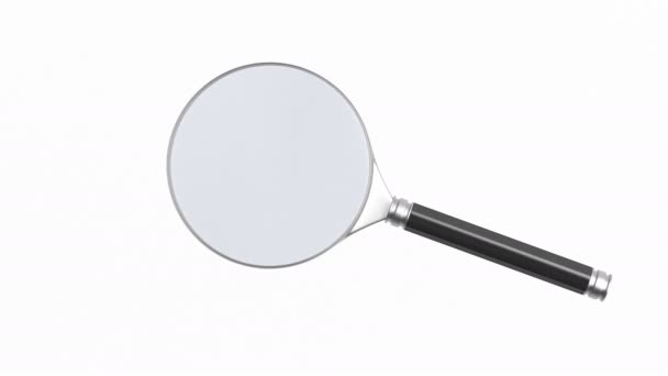 Rotation magnifier on white background. Isolated 3D render — Stock Video