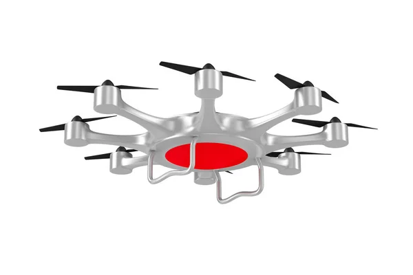 Drone σε άσπρο φόντο. Απομονωμένη 3d απεικόνιση — Φωτογραφία Αρχείου