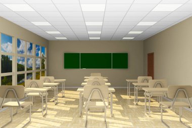 sınıf dersleri ve eğitim için. 3D çizim