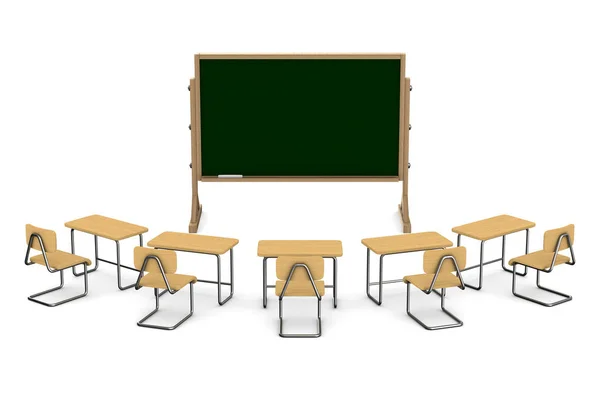 Sınıfın beyaz arka planı. İzole edilmiş üç boyutlu illüstrasyon — Stok fotoğraf