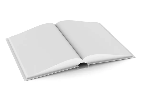 Открытая книга на белом фоне. Изолированная 3D иллюстрация — стоковое фото