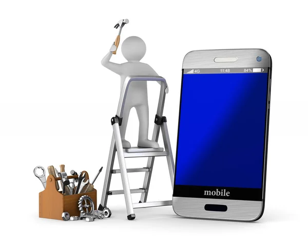 Phone service on white background. Isolated 3D illustration — Stock Photo, Image