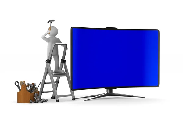 Service-TV auf weißem Hintergrund. isolierte 3D-Illustration — Stockfoto