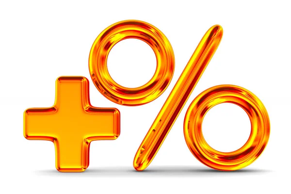 Increase percent on white background. Isolated 3D illustration — Stock Photo, Image