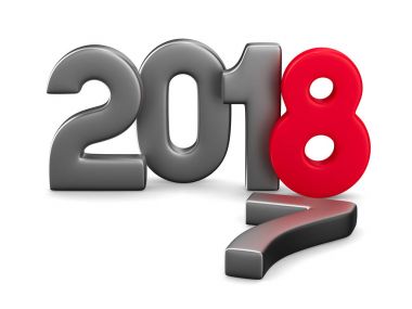 2018 yeni yıl. İzole 3d çizim