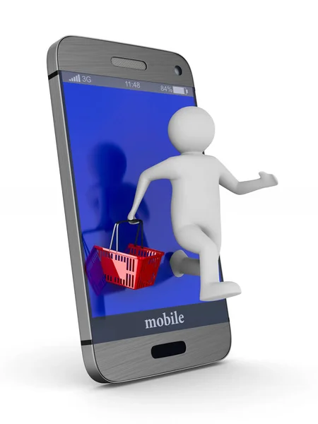 Online winkelen op witte achtergrond. Geïsoleerde 3D illustratie — Stockfoto