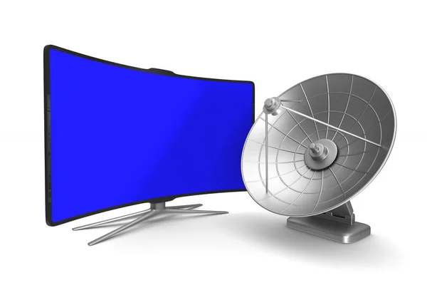 Τηλεόραση σε λευκό φόντο. Μεμονωμένη τρισδιάστατη απεικόνιση — Φωτογραφία Αρχείου