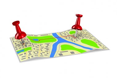 Beyaz arka plan üzerinde navigasyon sistemi. İzole 3d çizim