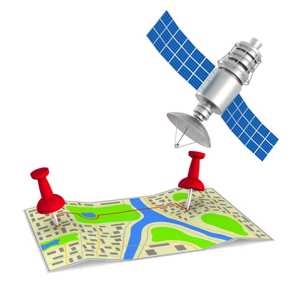 Navigation system on white background. Isolated 3d illustration — Stock Photo, Image