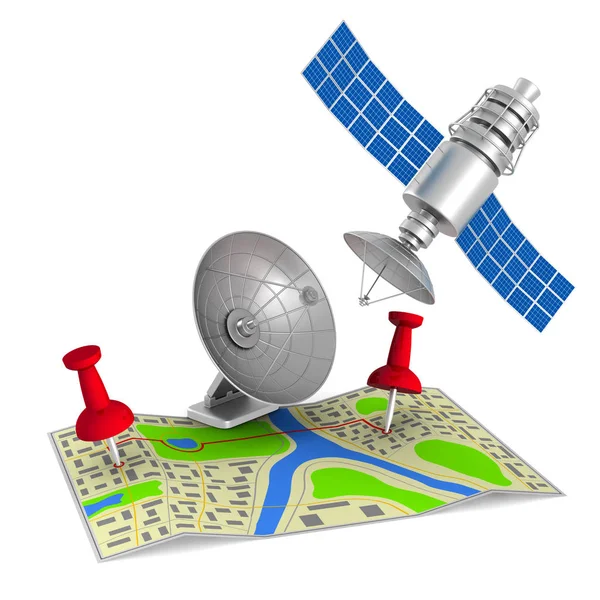 Navigationssystemet på vit bakgrund. Isolerade 3d illustration — Stockfoto