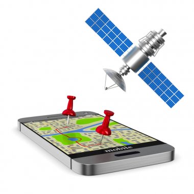 Navigasyon sistemi. İzole 3d çizim