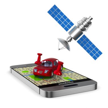 Navigasyon sistemi. İzole 3d çizim