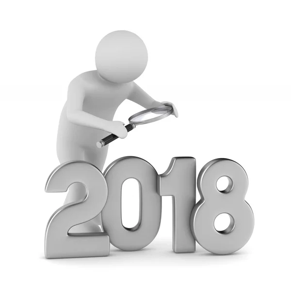 2018 Nieuwjaar. Geïsoleerde 3d illustratie — Stockfoto