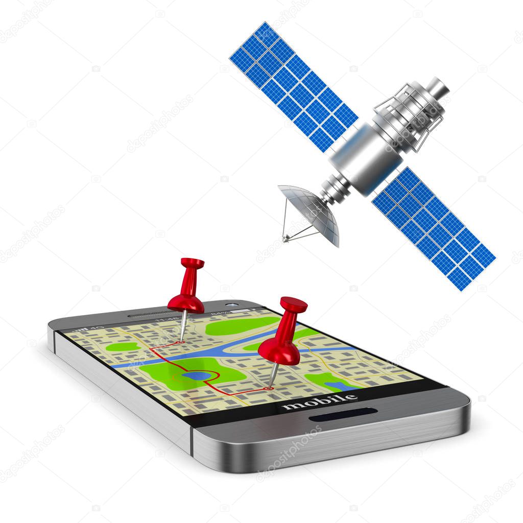 Navigation system. Isolated 3D illustration