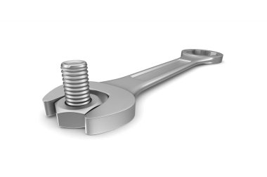 Hizmet beyaz arka plan üzerinde çalışıyor. İzole 3d çizim