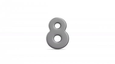 Beyaz arka plan üzerinde geri sayım. İzole 3d render