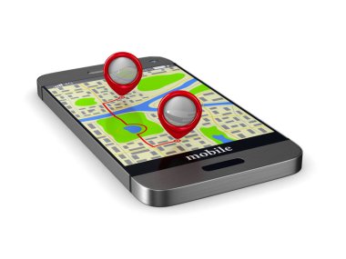 Telefon gezintisinde. İzole 3d çizim