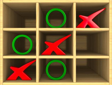 Tic tac toe oyunu. 3D çizim