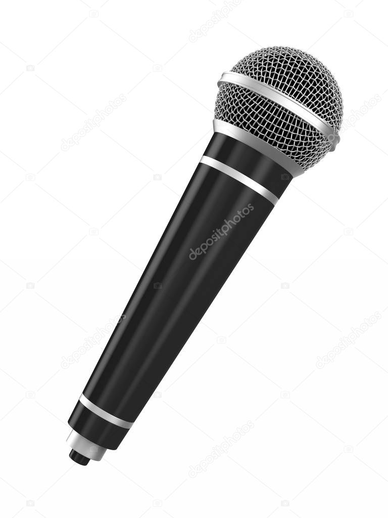 microphone on white background. Isolated 3D illustration
