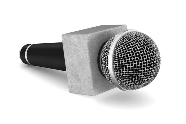 Microphone on white background. Isolated 3D illustration — Stock Photo, Image