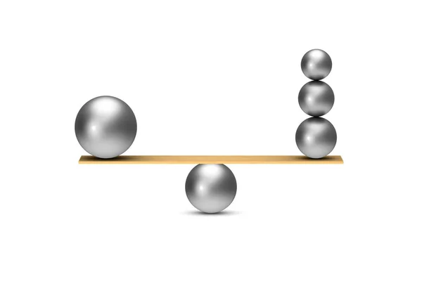 Boules équilibrées sur fond blanc. Illustration 3D isolée — Photo