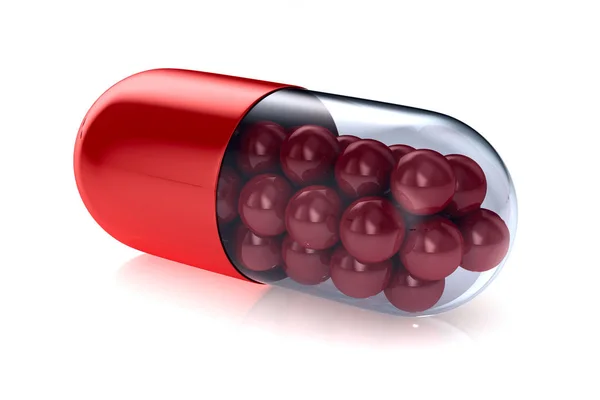 Capsule op witte achtergrond. Geïsoleerde 3d illustratie — Stockfoto