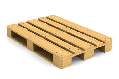 ahşap palet beyaz arka plan üzerinde. İzole 3d çizim