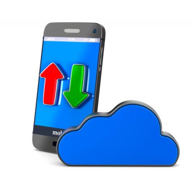 Beyaz arka plan üzerinde bulut teknoloji. İzole 3d çizim