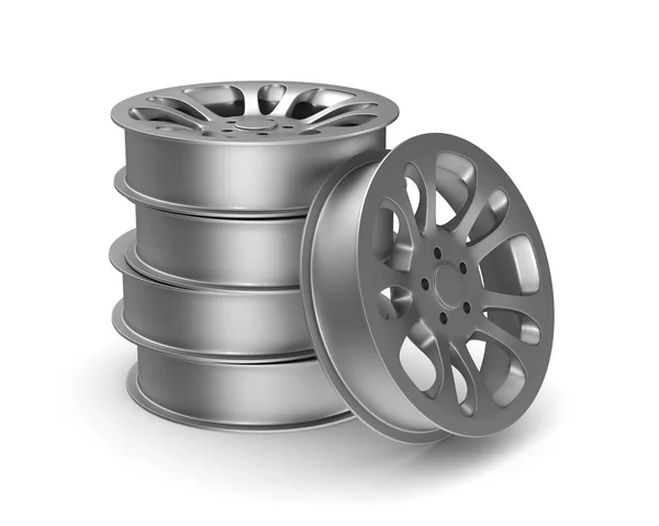 Wheel rim on white background. Isolated 3D illustration — Stock Photo, Image