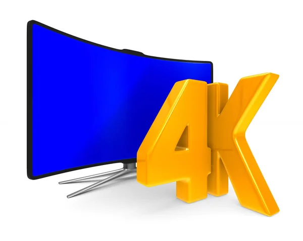 4k Tv σε άσπρο φόντο. Απομονωμένη 3d εικόνας — Φωτογραφία Αρχείου