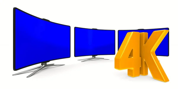 4K TV on white background. Isolated 3D illustration — Stock Photo, Image