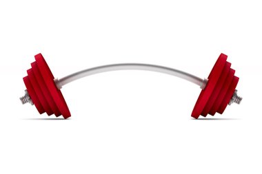 Beyaz arka plan üzerinde halter. İzole 3d çizim