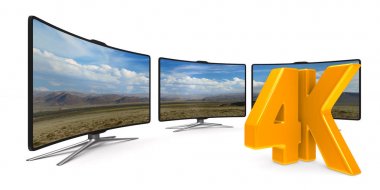 4k beyaz arka plan üzerinde Tv. İzole 3d çizim