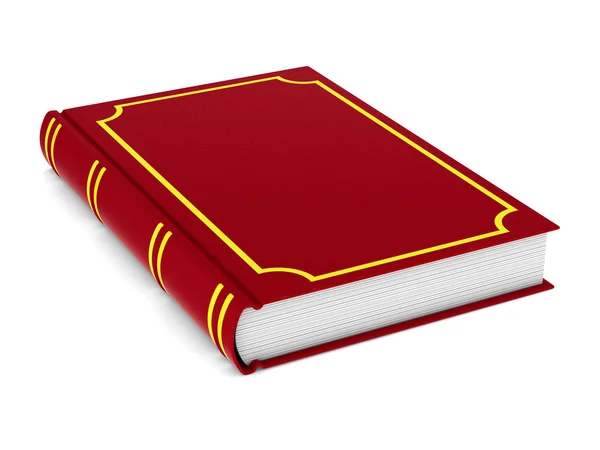 Closed red book on white background. Isolated 3D illustration — Stock Photo, Image