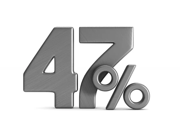 Σαράντα επτά τοις εκατό σε άσπρο φόντο. Απομονωμένη 3d illustratio — Φωτογραφία Αρχείου