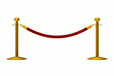 Beyaz arka plan üzerinde bariyer ip. İzole 3d çizim