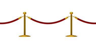 Beyaz arka plan üzerinde bariyer ip. İzole 3d çizim