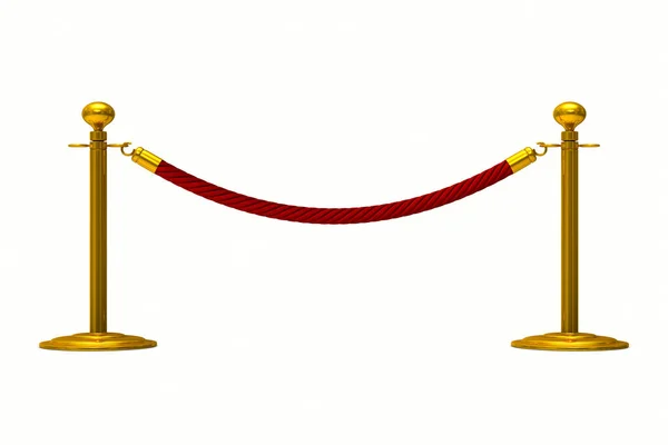 Бар'єрна мотузка на білому тлі. Ізольовані 3D ілюстрації — стокове фото